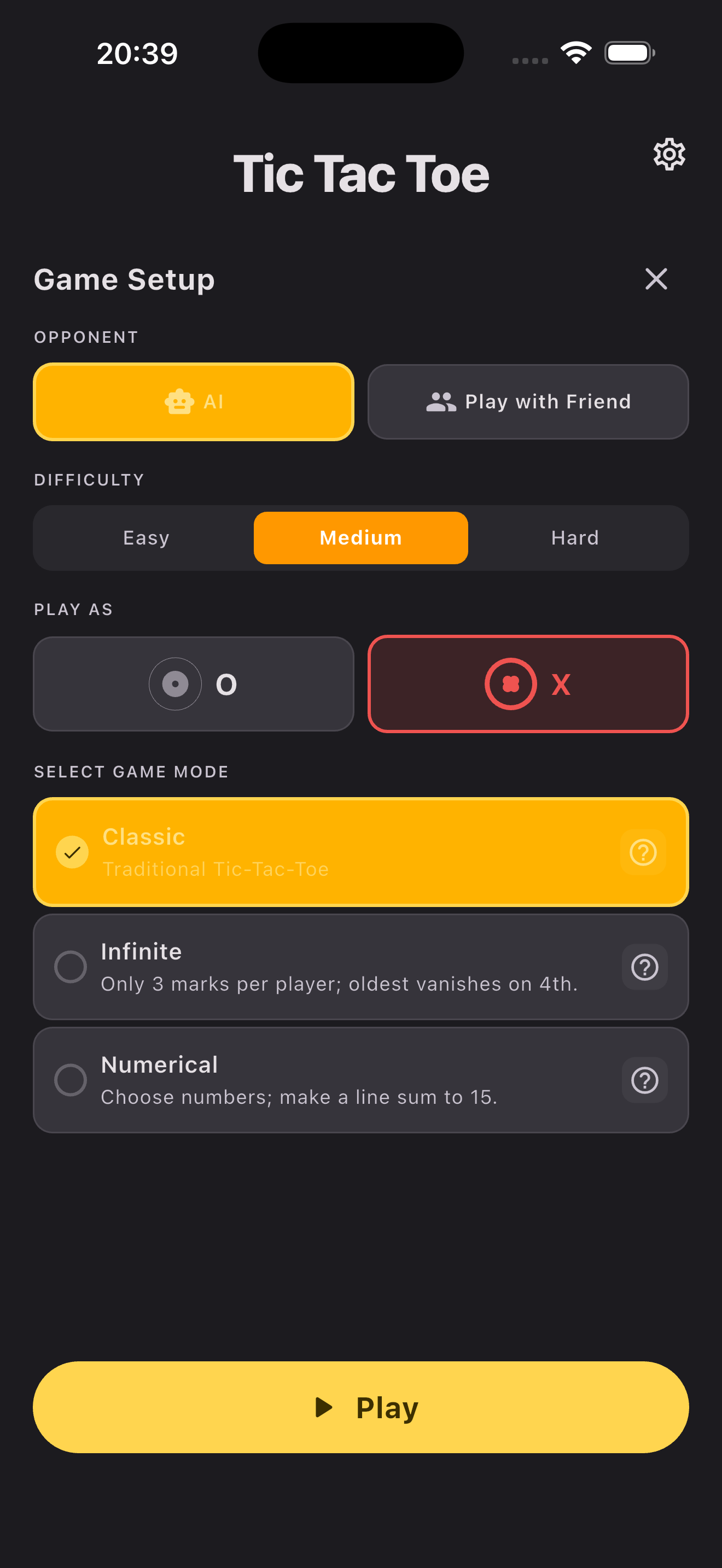 Tic Tac Toe: Modes screenshot